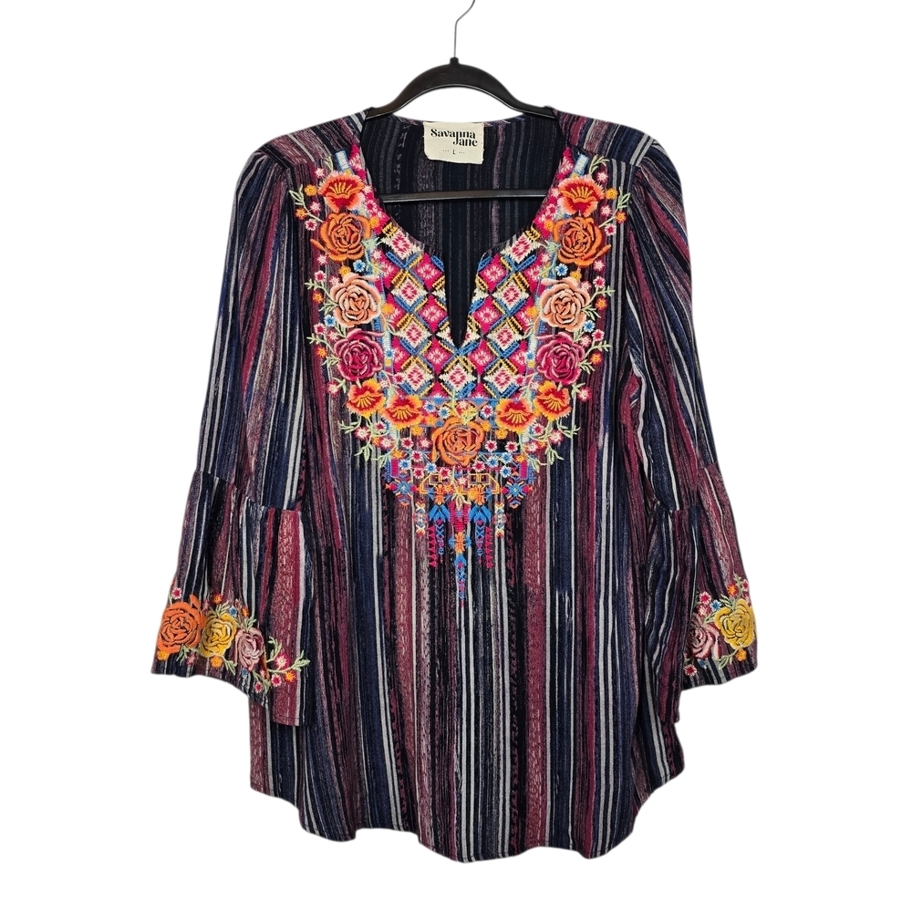 Savanna Jane Multicolor Embroidered Blouse